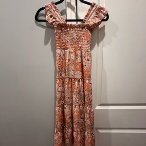 Amy Byer Pink Floral Smocked Dress